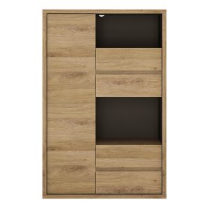 Shetland 1 Door 4 Drawer Display Cabinet | Bed Sava