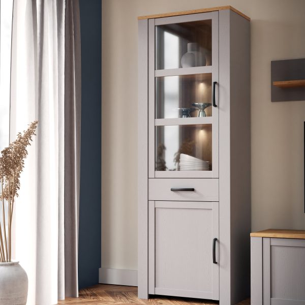 Bohol Narrow Display Cabinet inc 2x LED Lights | Bed Sava