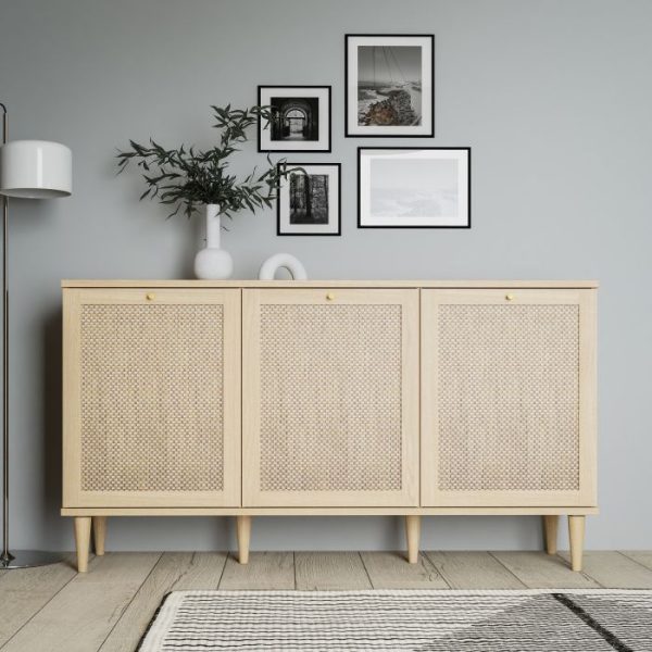 Calasetta 3 Door Sideboard in Rattan | Bed Sava