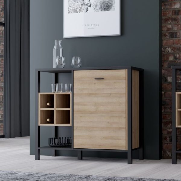 High Rock StorageDisplay Chest in Matt BlackRiviera Oak | Bed Sava