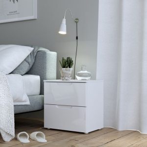 Sienna Bedside in WhiteWhite High Gloss | Bed Sava