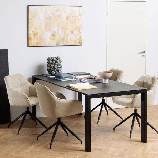 Brentford Matt Black Ceramic Dining Table | Bed Sava