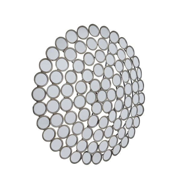 Large Round Convex Antiqued Silver Multi Mirror | Bed Sava