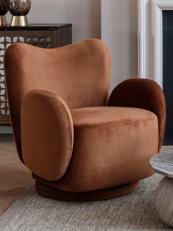 Bingham Upholstered Swivel Chair | Bed Sava