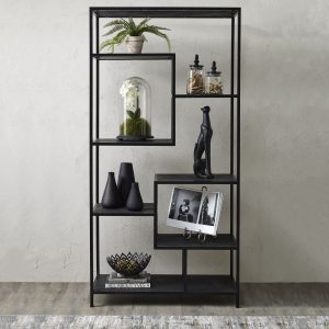 Large Black Multi Shelf Unit | Bed Sava