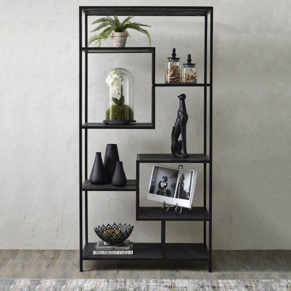 Large Black Multi Shelf Unit | Bed Sava