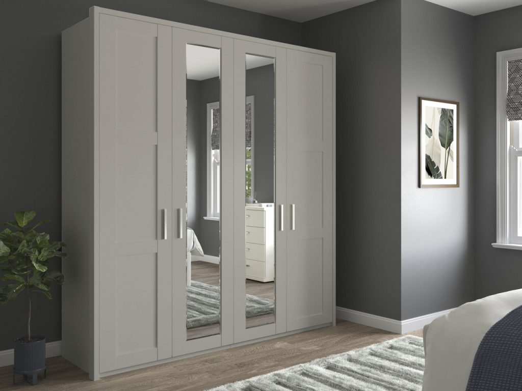 Alster 4 Door 2 Mirror Hinged Wardrobe
