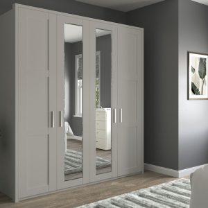 Alster 4 Door 2 Mirror Hinged Wardrobe | Bed Sava