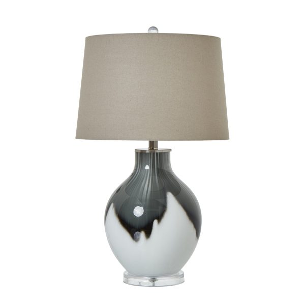 Grey Shadows Table Lamp With Linen Shade | Bed Sava