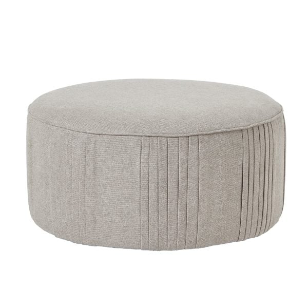 Lily Swivel Ottoman In Oatmeal Twill | Bed Sava