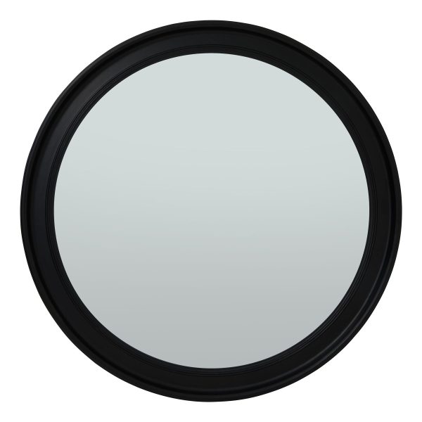Black Wood Round Framed Large Mirror | Bed Sava