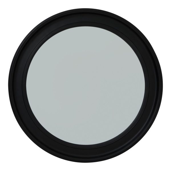 Black Wood Round Framed Mirror | Bed Sava