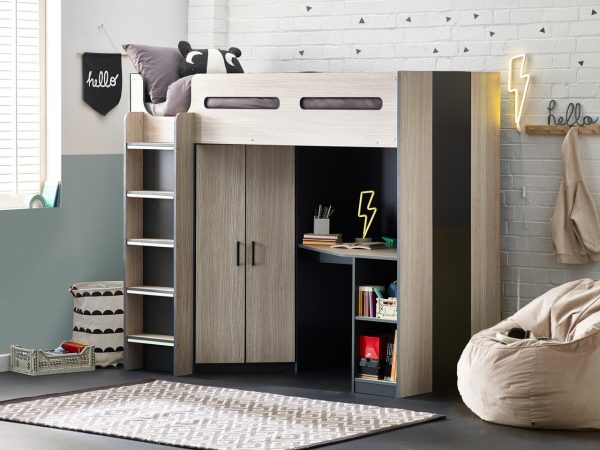 Lucille Highsleeper Desk Bed Frame | Bed Sava
