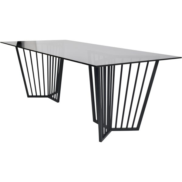 Abington Black Frame and Tinted Glass Dining Table | Bed Sava