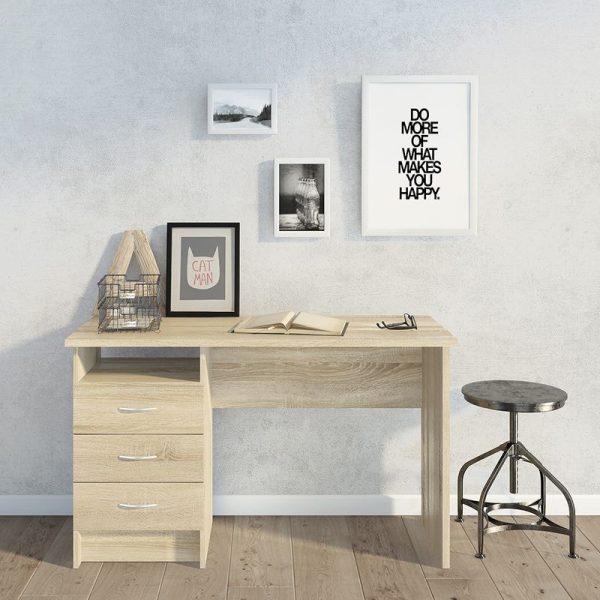 Function Plus Desk 3 Drawers in Oak | Bed Sava