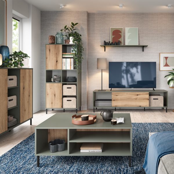 Darwin Sideboard 1 Door in GreenOak | Bed Sava