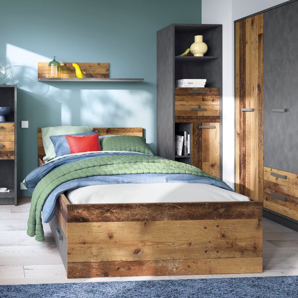 Brooklyn Wardrobe with 2 Drawers | Bed Sava