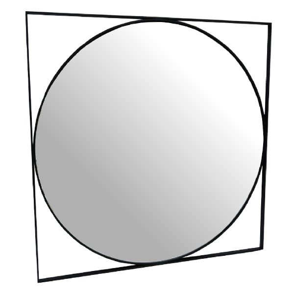 Isaac Black Metal Mirror | Bed Sava