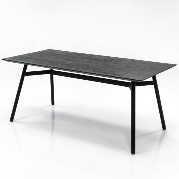 Bronks Black Acacia Fixed Dining Table | Bed Sava