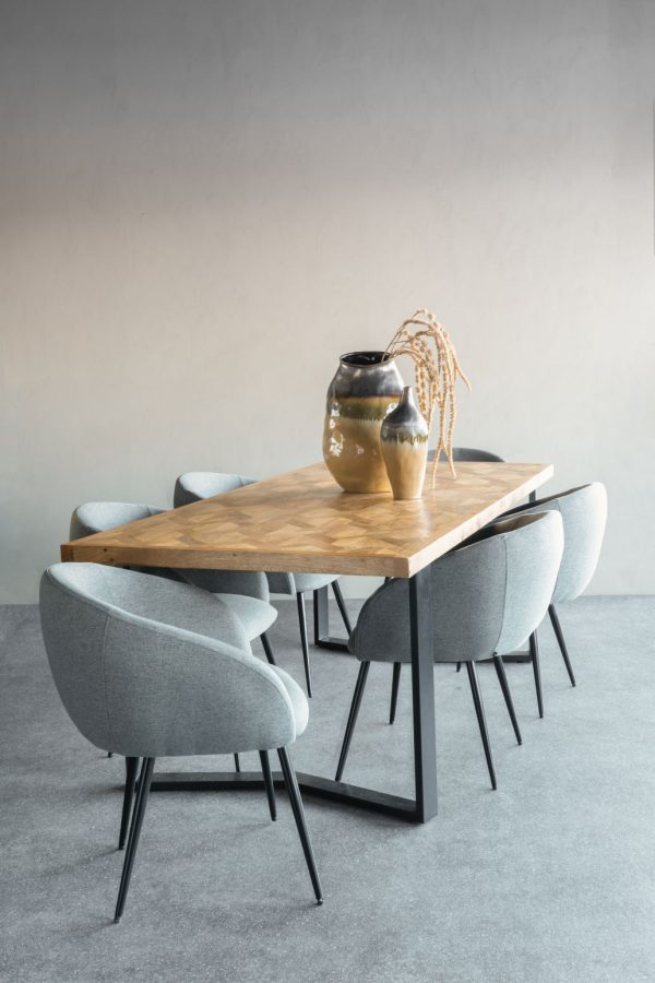 Marston II Geometric Wooden Dining Table | Bed Sava