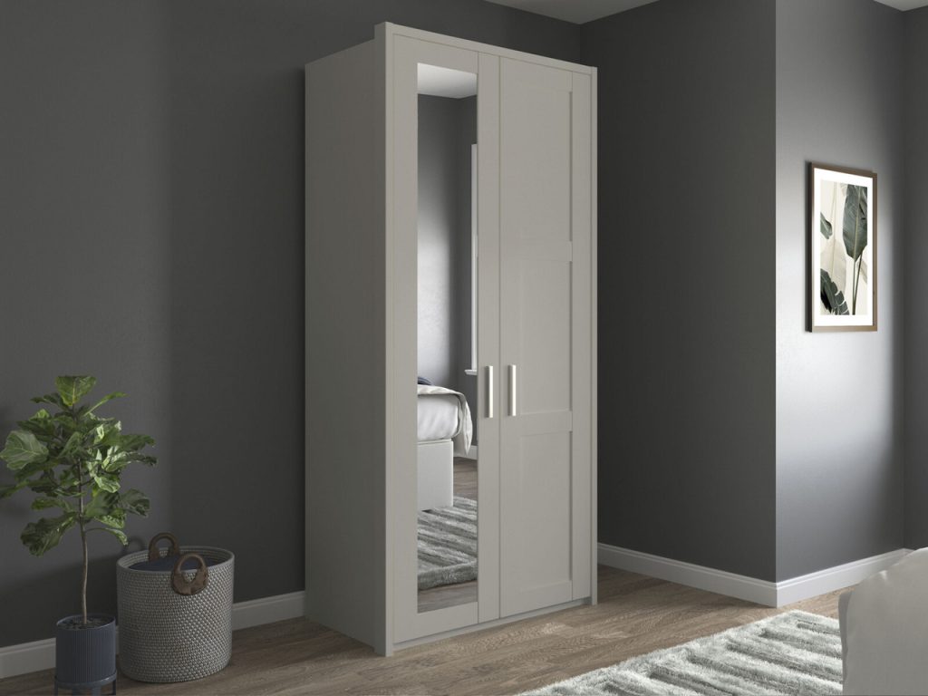 Alster 2 Door Hinged Mirrored Wardrobe