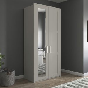 Alster 2 Door Hinged Mirrored Wardrobe | Bed Sava