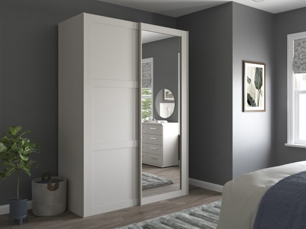 Alster 2 Door Sliding Mirrored Wardrobe | Bed Sava