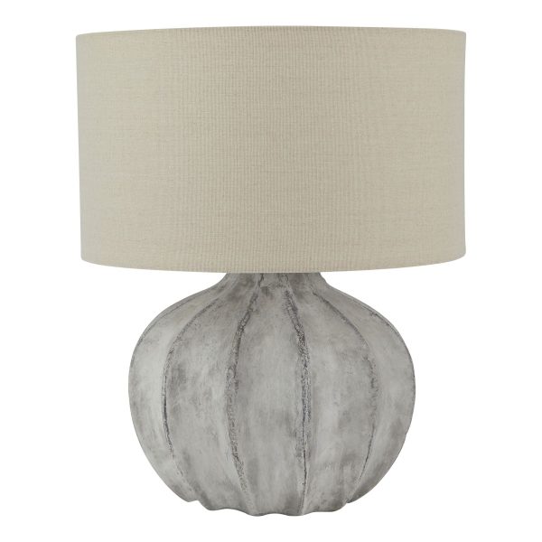 Darcy Antique White Flute Lamp | Bed Sava