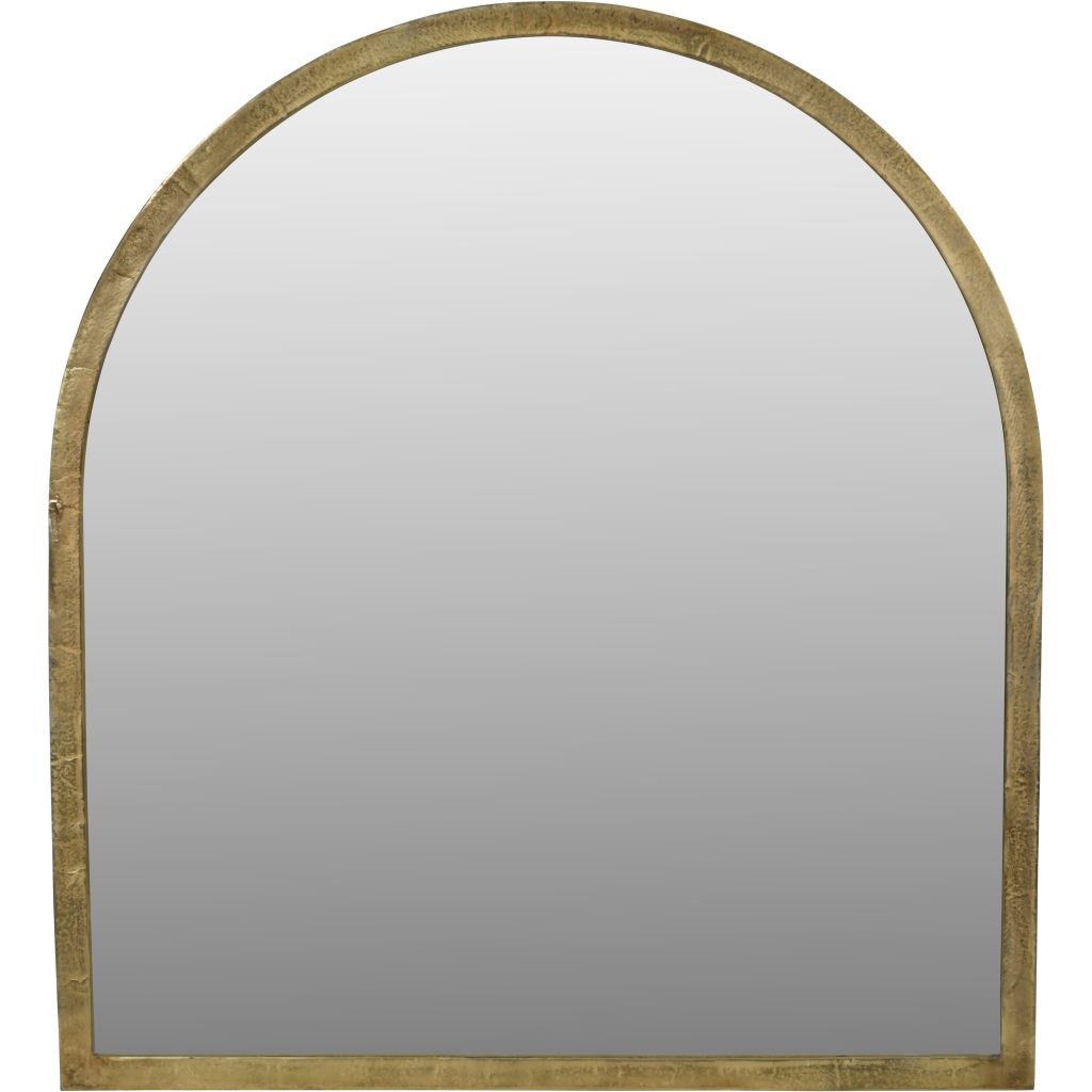 Arched Window Large Mirror in Brass Finish