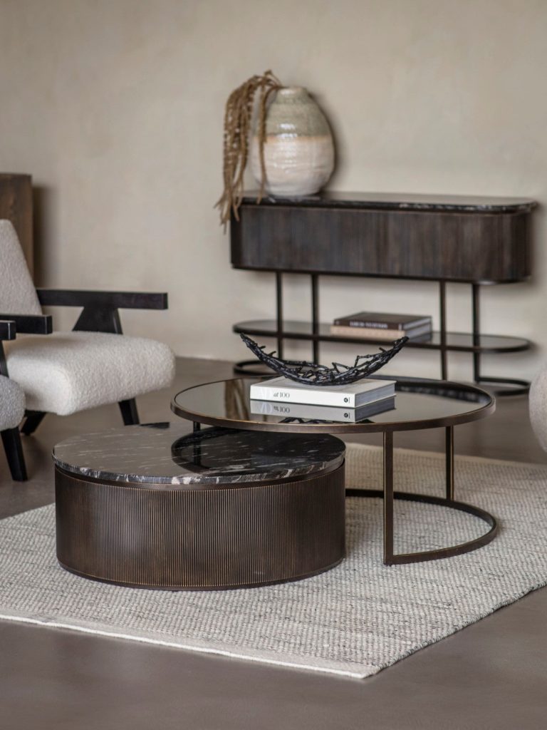 Belvedere Black Set of 2 Nesting Coffee Tables