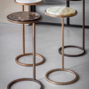 Iota Accent Table Green Panna Marble | Bed Sava