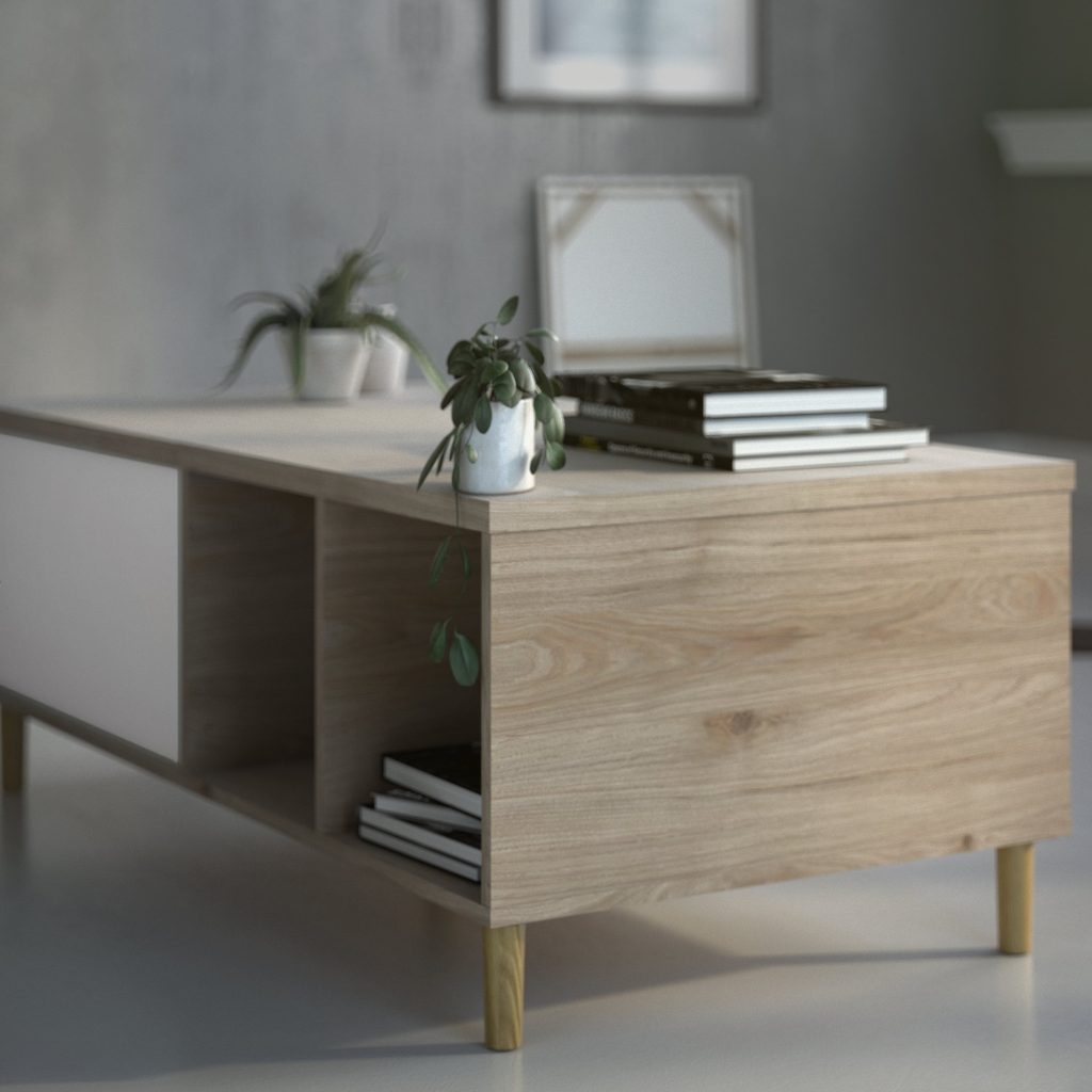 Rome Coffee Table with Sliding Top in Jackson Hickory