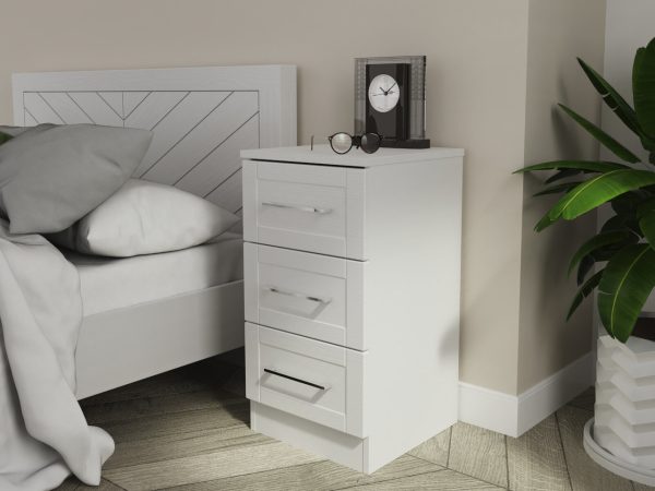 Santana 3 Drawer Bedside Table | Bed Sava