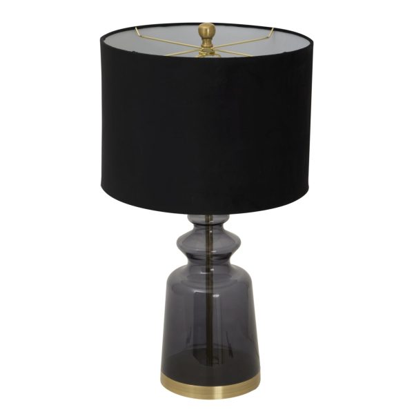 Luxton Glass Urn Lamp With Black Velvet Shade | Bed Sava