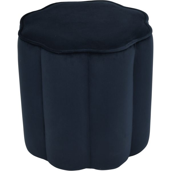 Scallop Footstool in Royal Blue Velvet | Bed Sava