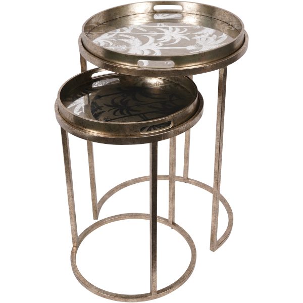 Palm Tree Set Of 2 Side Tray Tables | Bed Sava