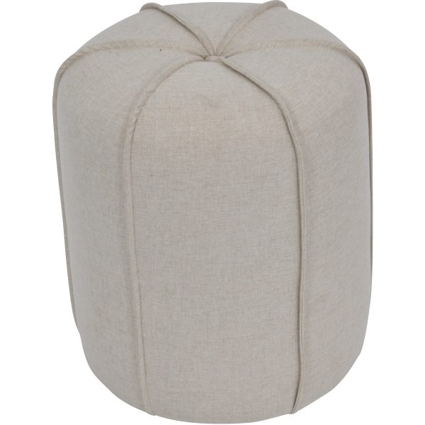Seamed Button Stool in Oatmeal Fabric | Bed Sava
