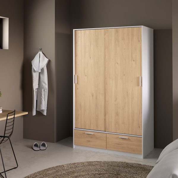 Line Wardrobe with 2 Doors 2 Drawers | Bed Sava