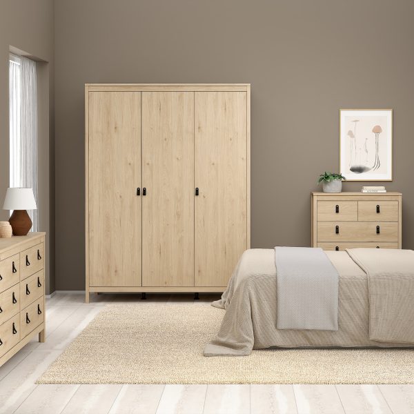Madrid Wardrobe with 3 Doors in Jackson Hickory Oak | Bed Sava