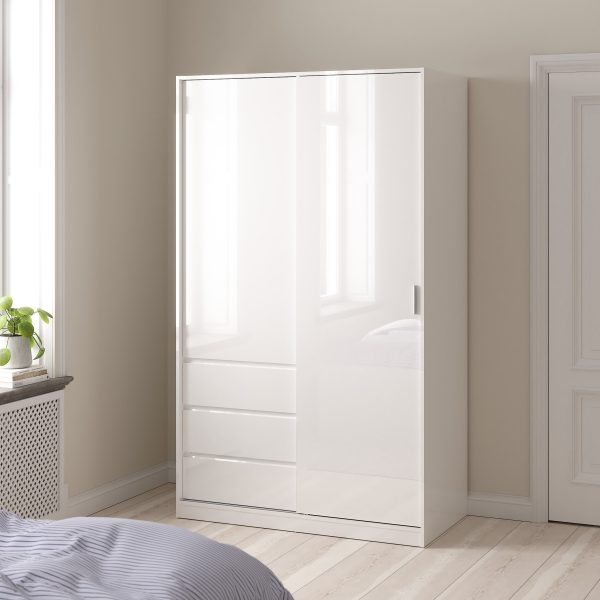 Naia Wardrobe with 1 Sliding Door 1 Door 3 Drawers | Bed Sava