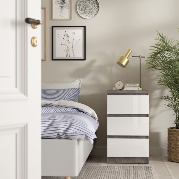 Naia Bedside 3 Drawers | Bed Sava