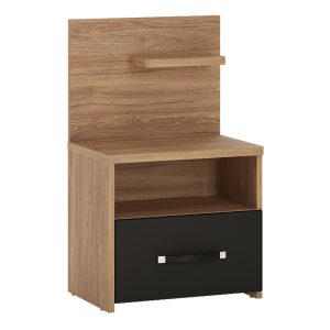 Monaco 1 Drawer Bedside with Open Shelf | Bed Sava