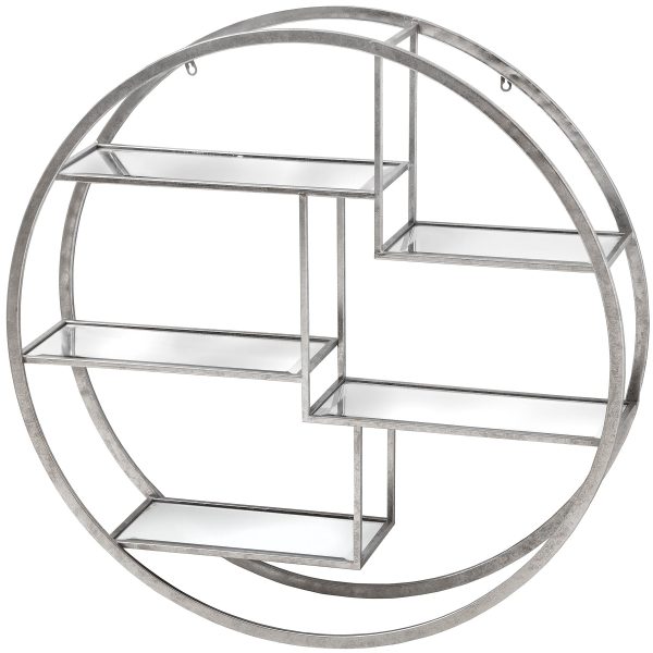 Large Circular Silver Wall Hanging Multi Shelf | Bed Sava