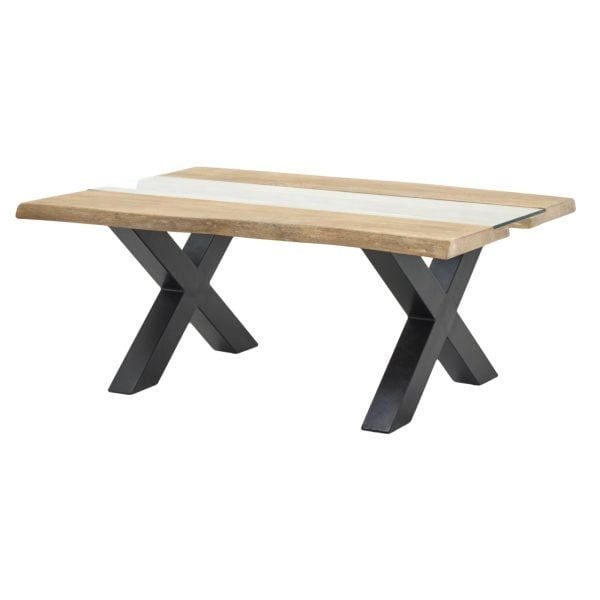 Live Edge Collection Light Acacia River Coffee Table | Bed Sava