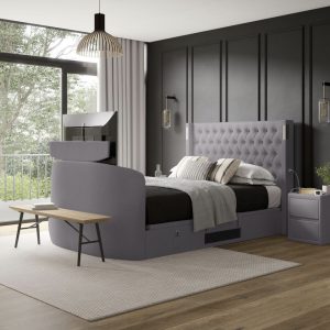 Aurella Ottoman TV Bed Frame With Dolby Atmos Surround Sound | Bed Sava