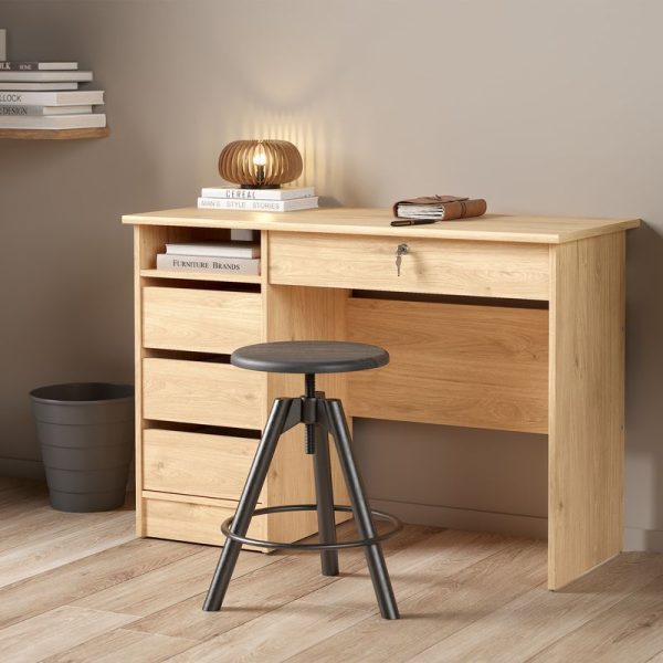 Function Plus 4 Drawer Desk Handleless Drawer in Jackson Hickory Oak | Bed Sava