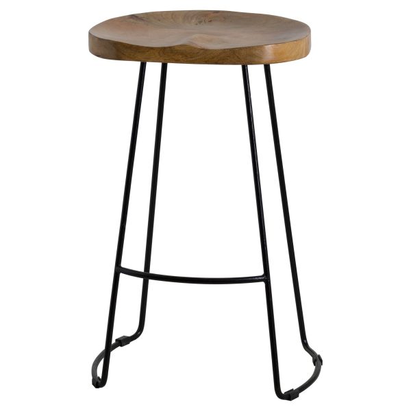 Franklin Hardwood Shaped Barstool | Bed Sava