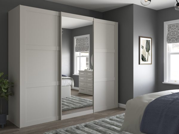 Alster 3 Door Sliding Mirrored Wardrobe | Bed Sava