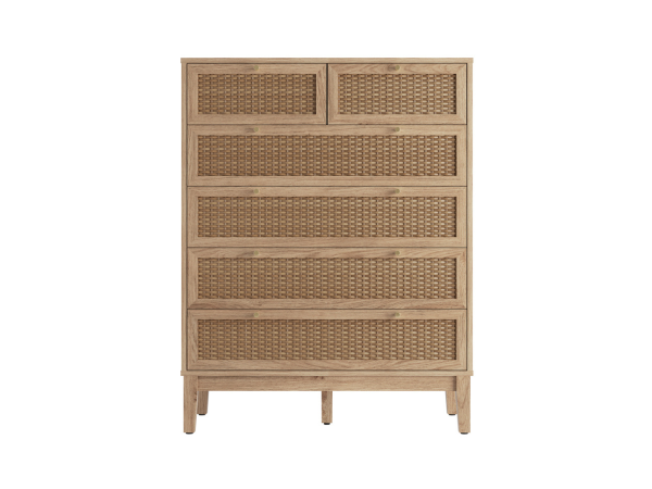 Bordeaux 6 Drawer Chest Oak | Bed Sava