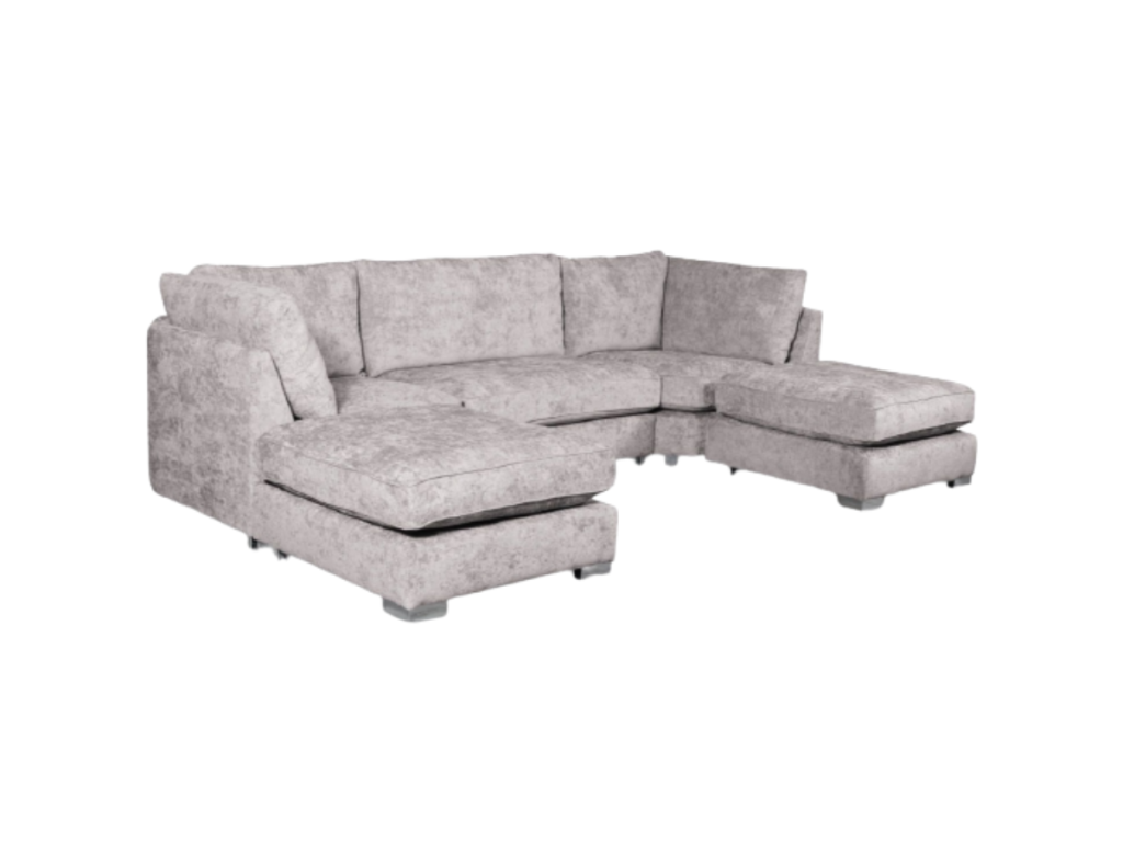 Brixton U Shape Corner Sofa Truffle Chenille